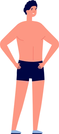Hombre en pantalones cortos  Ilustración