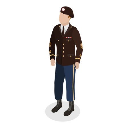 Hombre en uniforme militar  Ilustración