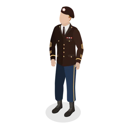 Hombre en uniforme militar  Ilustración