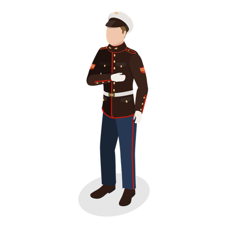 Hombre en uniforme militar  Ilustración