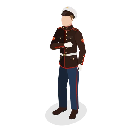 Hombre en uniforme militar  Ilustración