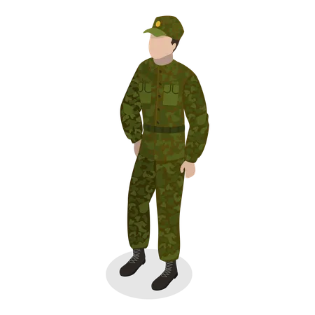 Hombre en uniforme militar  Ilustración