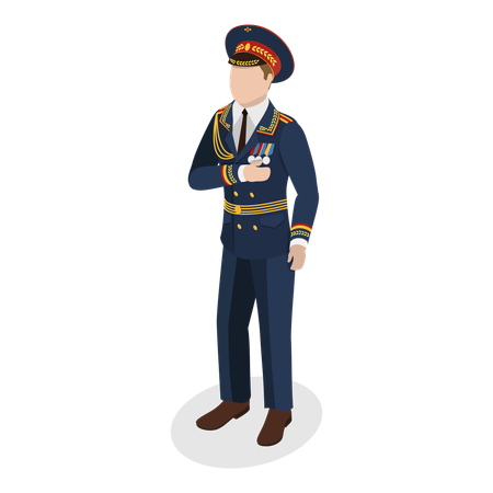 Hombre en uniforme militar  Ilustración