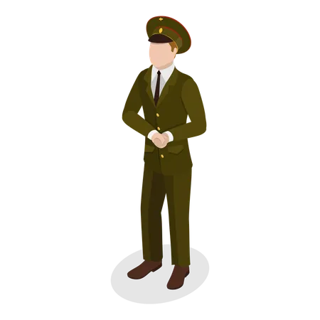 Hombre en uniforme militar  Ilustración