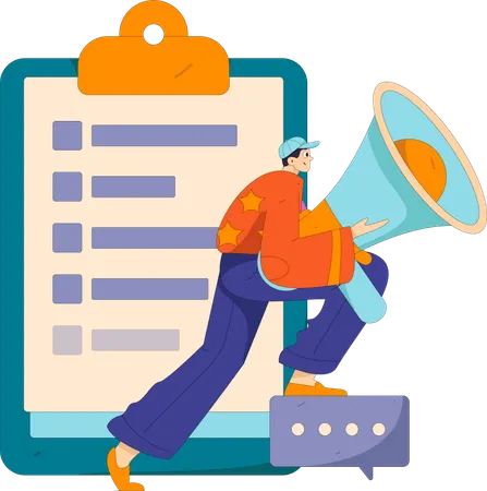 Hombre envía detalles KYC  Ilustración
