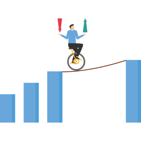 Hombre Equilibrio entre familia y carrera  Ilustración