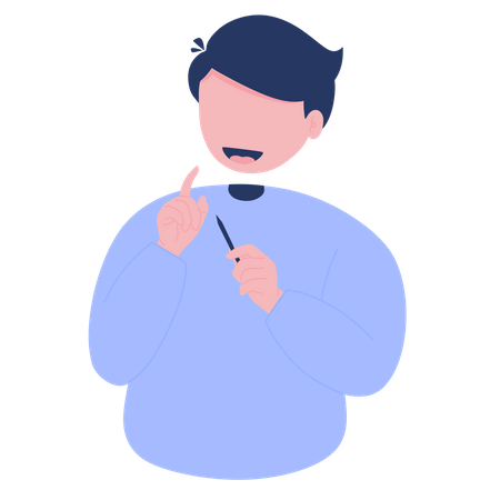 Hombre explicando algo  Ilustración