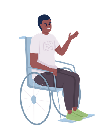 Hombre feliz con discapacidad  Ilustración