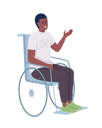 Hombre feliz con discapacidad  Ilustración