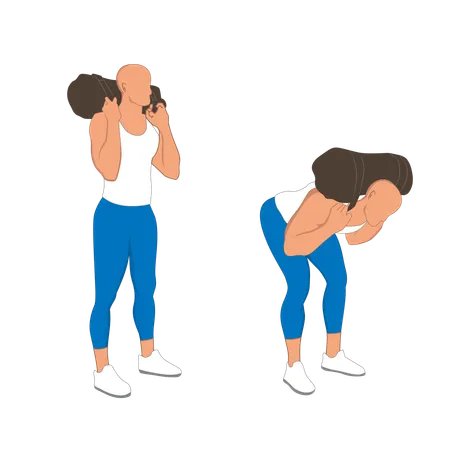 Hombre fitness haciendo ejercicio con saco de arena  Ilustración