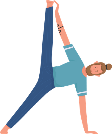 Hombre fitness haciendo ejercicio de yoga  Ilustración