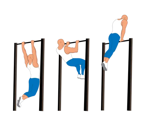 Hombre fitness haciendo push up con dos manos  Ilustración