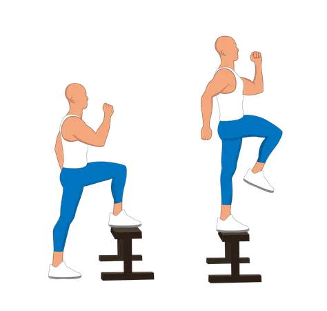 Hombre fitness haciendo elevación de pierna  Ilustración