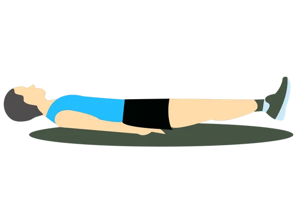 Hombre fitness haciendo yoga en casa  Illustration