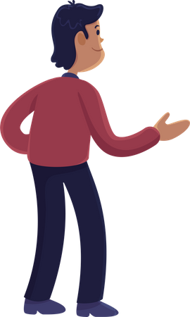 Hombre gesticulando vista posterior  Illustration