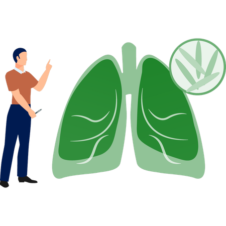 Hombre hablando de pulmones  Ilustración