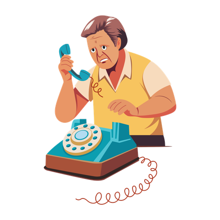 Hombre hablando por teléfono  Ilustración