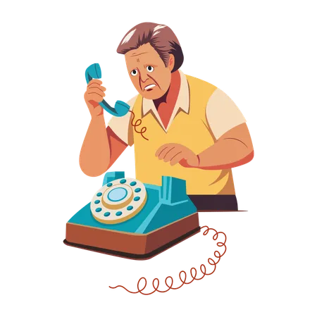 Hombre hablando por teléfono  Ilustración