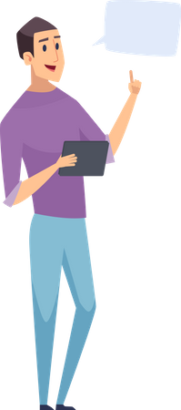 Hombre hablando por teléfono  Ilustración