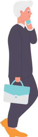 Hombre hablando por teléfono  Ilustración
