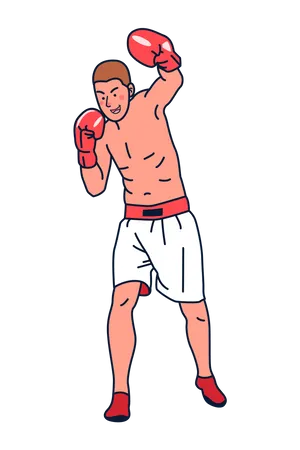 Hombre haciendo boxeo  Ilustración