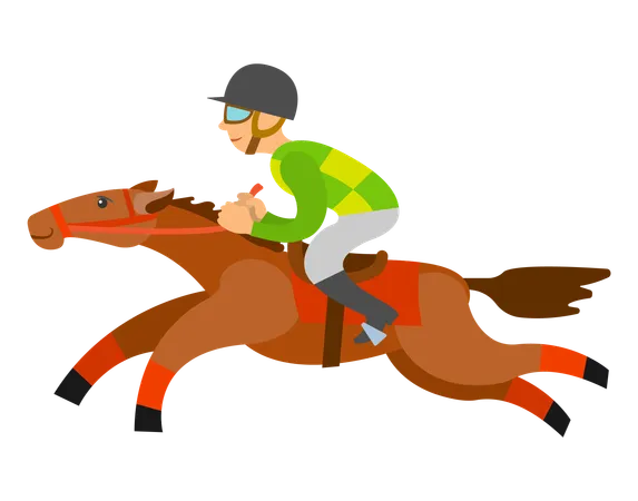 Hombre haciendo carreras de caballos  Ilustración