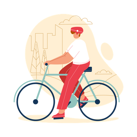 Hombre haciendo ciclismo  Ilustración