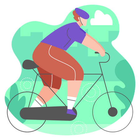 Hombre haciendo ciclismo  Ilustración