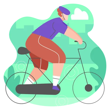 Hombre haciendo ciclismo  Ilustración