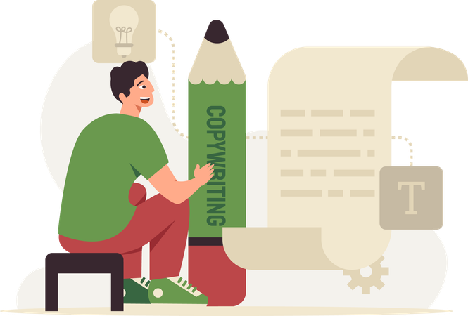 Hombre haciendo codificación personalizada  Ilustración