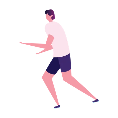 Hombre haciendo correr por la mañana  Ilustración