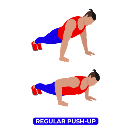 Hombre haciendo ejercicio regular de flexión  Ilustración