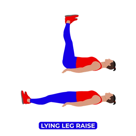 Hombre haciendo ejercicio de elevación de piernas acostadas  Ilustración