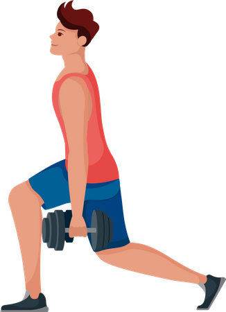 Hombre haciendo ejercicio de piernas  Illustration