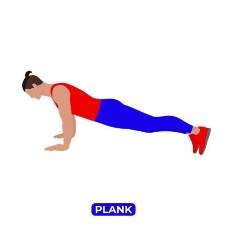 Hombre haciendo ejercicio de plancha.  Ilustración