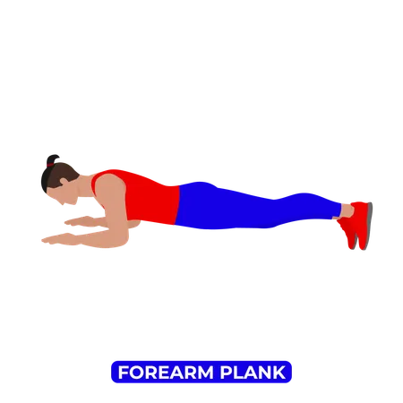 Hombre haciendo ejercicio de plancha de antebrazo  Ilustración