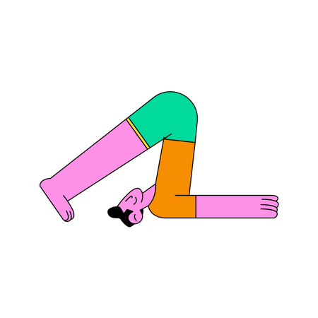 Hombre haciendo ejercicio de yoga  Ilustración