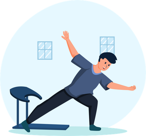 Hombre haciendo ejercicio de yoga  Ilustración