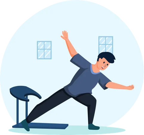 Hombre haciendo ejercicio de yoga  Ilustración