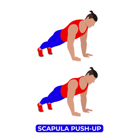 Hombre haciendo ejercicio de flexión de escápula  Ilustración