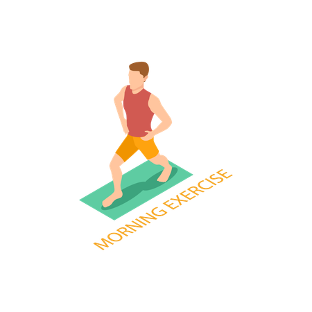 Hombre haciendo ejercicio matutino  Ilustración
