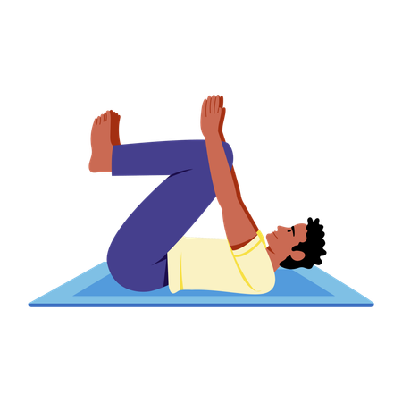 Hombre haciendo ejercicio de estiramiento  Ilustración