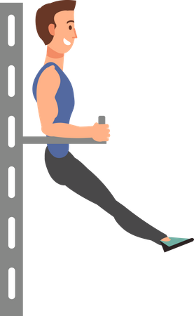 Hombre haciendo ejercicio físico  Ilustración