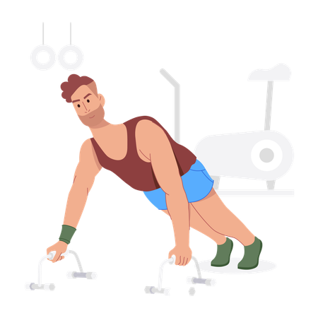 Hombre haciendo flexiones  Ilustración