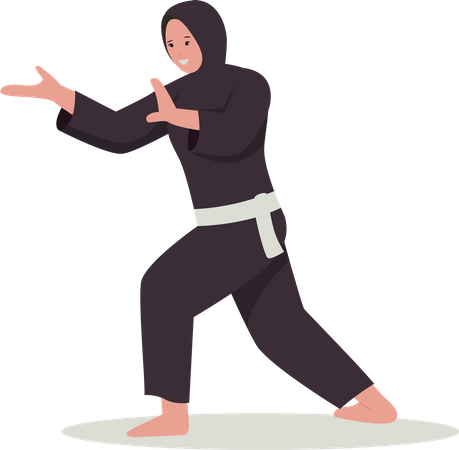 Hombre haciendo Karate  Ilustración