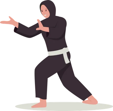 Hombre haciendo Karate  Ilustración