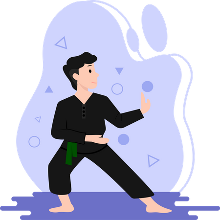 Hombre haciendo Karate  Ilustración