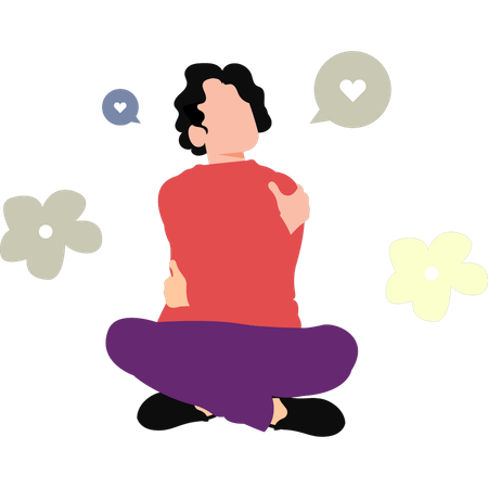 Hombre haciendo meditación  Ilustración