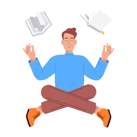 Hombre haciendo meditación  Ilustración