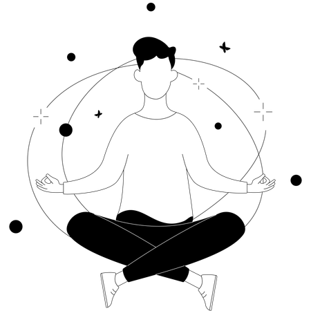 Hombre haciendo meditación  Ilustración